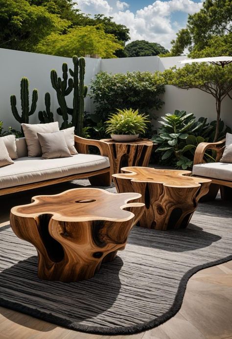 36 Eco-Friendly Garden Furniture Ideas for Your Oasis 28 Eco Friendly Living Aesthetic, Nature Furniture, Serene Backyard, Garden Furniture Ideas, Eco Friendly Interior, Sustainable Home Decor, Gardening Projects, Unique Furniture Design, Tree Root