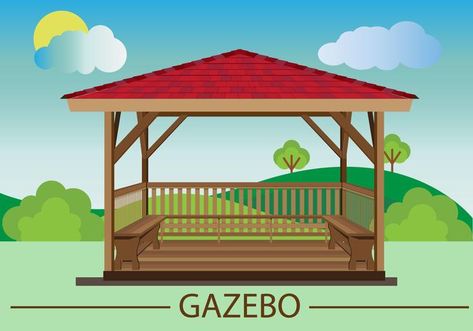 Design Vector, Flat Design, Gazebo, Vector Art, Art Images, Template Design, Vector Free, This Is Us, Outdoor Structures