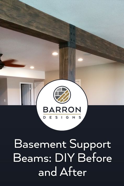 Basement Support Beams: DIY Before and After | Faux Wood Workshop Basement Beam Cover Ideas, Basement Beams, Old Basement, Wood Workshop, House Elements, Faux Panels, Basement Remodel Diy, Willow House, Basement Inspiration