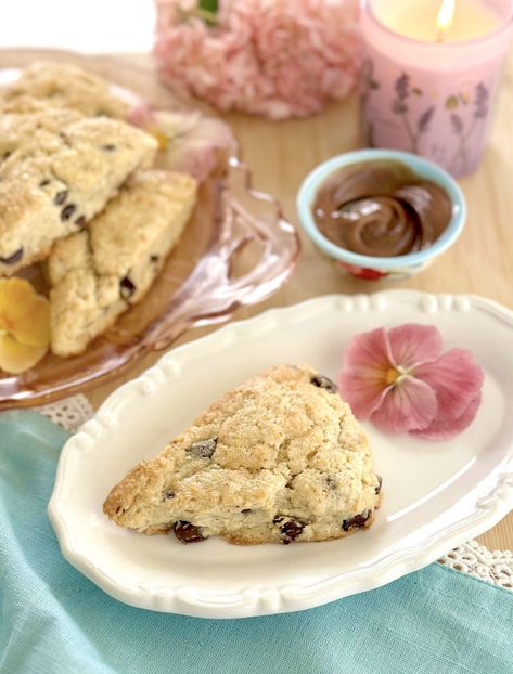 Brown Butter Chocolate Chip Scones Spring Scone Flavors, Blackberry Lavender White Chocolate Scones, Blackberry Lavender Scones, Chocolate Chip Espresso Scones, Chocolate Chunk Scones, Scones Ingredients, Butter Icing, Spring Brunch, Baking Blog