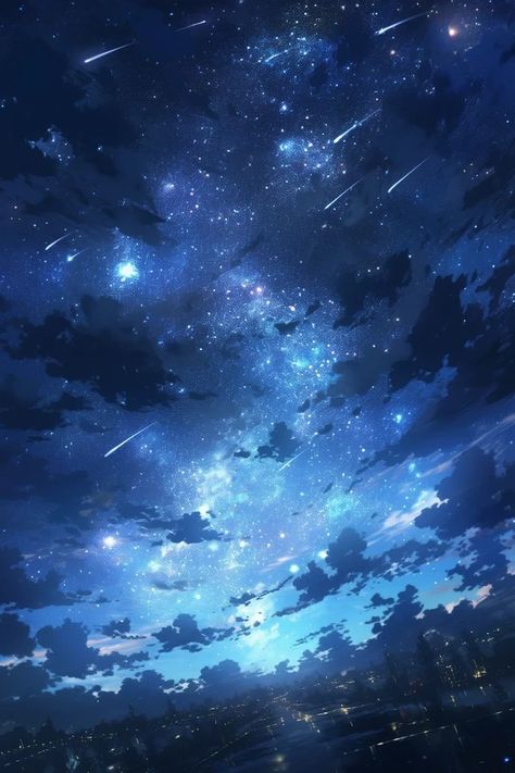 Anime Sky Background, Remote Places, Night Sky Art, Sky Anime, Night Wallpaper, Dreamy Artwork, Best Shots, Night Sky Wallpaper, Cute Galaxy Wallpaper