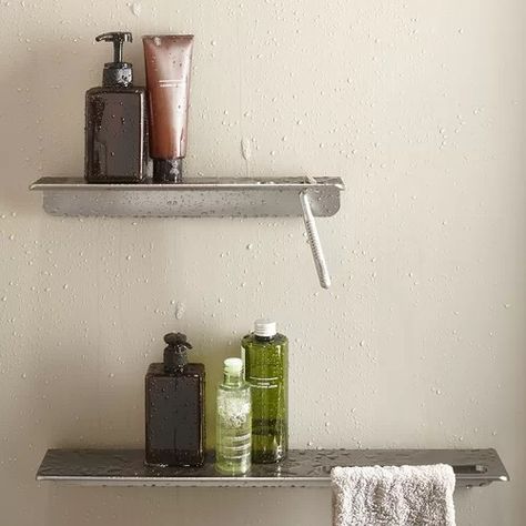 Rebrilliant Massud Hanging Shower Shelf | Wayfair Shower Shelf Aesthetic, Inside The Shower Storage Ideas, Kohler Shower, Shower Wall Kits, Book Photos, Shower Shelf, Shower Storage, Shower Organization, Floor Bathroom