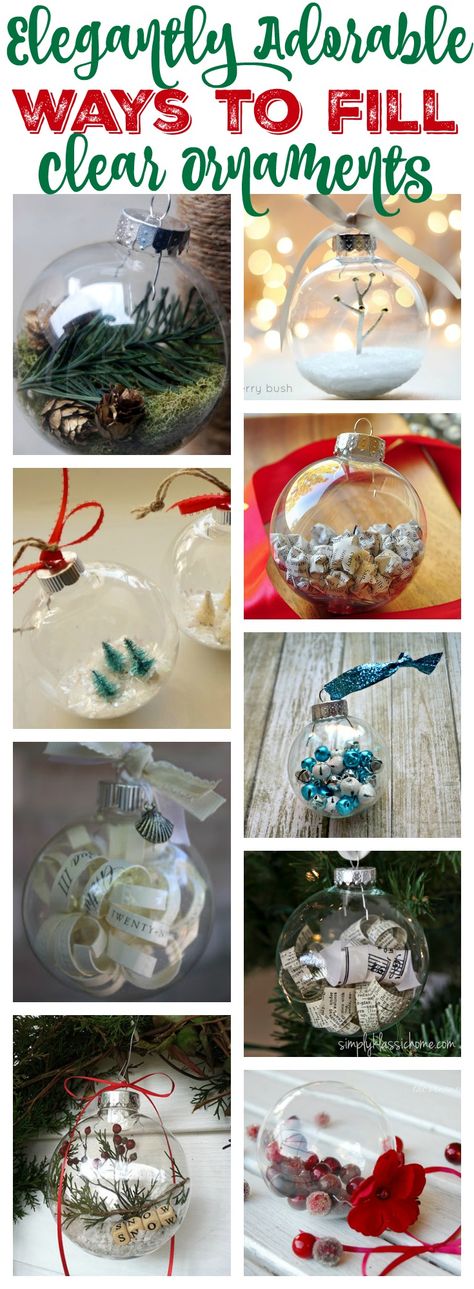 Elegantly Adorable Ways to Fill Clear Ornaments at thehappyhousie.com Jul Diy, Cheap Christmas Gifts, Clear Ornaments, Cheap Christmas, Navidad Diy, Christmas Ornaments Homemade, Christmas Ornament Crafts, Christmas Ornaments To Make, Noel Christmas