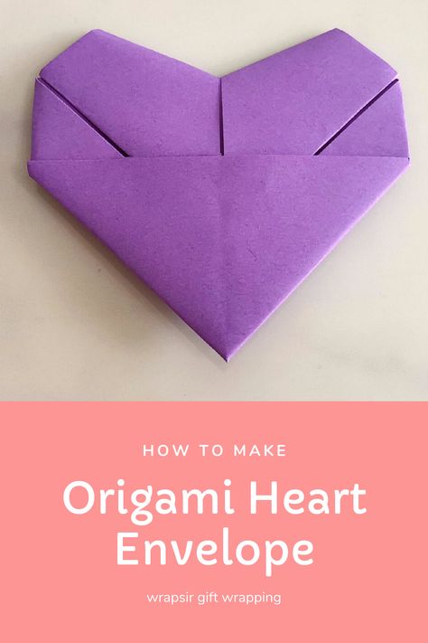 Origami heart envelope. Folding Paper Hearts, Simple Origami Envelope, How To Make An Aesthetic Envelope, Fold Paper Into Heart, Heart Folded Paper, Heart Shaped Origami, How To Fold Love Notes, Folding Love Letters, Paper Heart Pocket