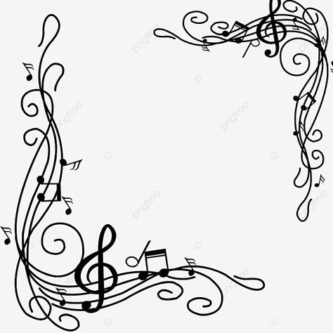 Drawings Of Music Notes, Music Border Designs For Projects, Music Border Design, Music Sketches Creative, Creative Border Designs, Music Drawing Ideas, Guitar Art Project, Music Notes Design, Note Drawing