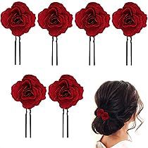 Hair Flower Pins, Hair Pieces For Wedding, Bohemian Bridal Hair, Bridesmaid Headpiece, Red Hair Accessories, Hair Accessories Red, Rose Hair Clip, Bridesmaid Hair Accessories, Bridal Hair Clip