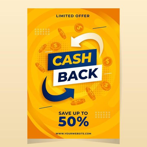 Cash Back Promotional Poster Template Cashback Design, Social Media Campaign Design, Campaign Design, Sign System, Promotional Poster, Media Campaign, Typography Poster Design, Social Media Campaign, Ads Creative