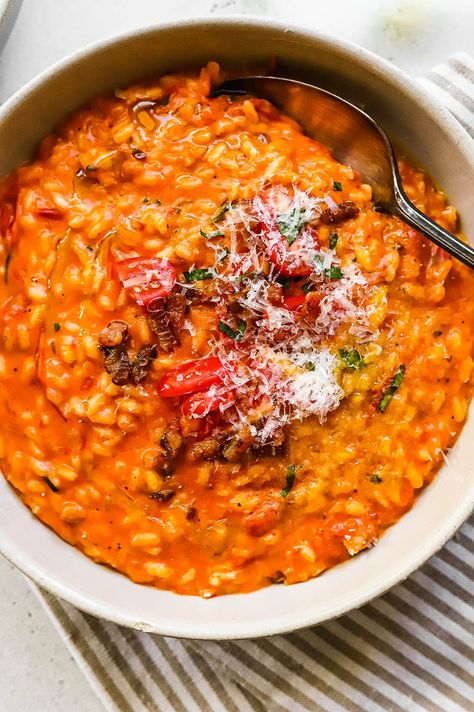 Tomato Risotto Recipe | So Much Food Sundried Tomato Risotto, Tomato Risotto Recipes, Braised Pork Shoulder, Mexican Stew, So Much Food, How To Make Risotto, Tomato Risotto, Risotto Rice, Risotto Recipe