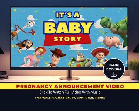 Click the link or visit us to order Toy Story Pregnancy Announcement Video Instant Download! Celebrate the exciting moment with our Pregnancy Announcement Video! Share with friends and family via email or social media. Toy Story Baby Announcement, Toy Story Gender Reveal, Baby Announcement Video, First Pregnancy Announcements, Pregnancy Announcement Video, Gender Reveal Announcement, Toy Story Baby, Video Notes, Boy Gender Reveal