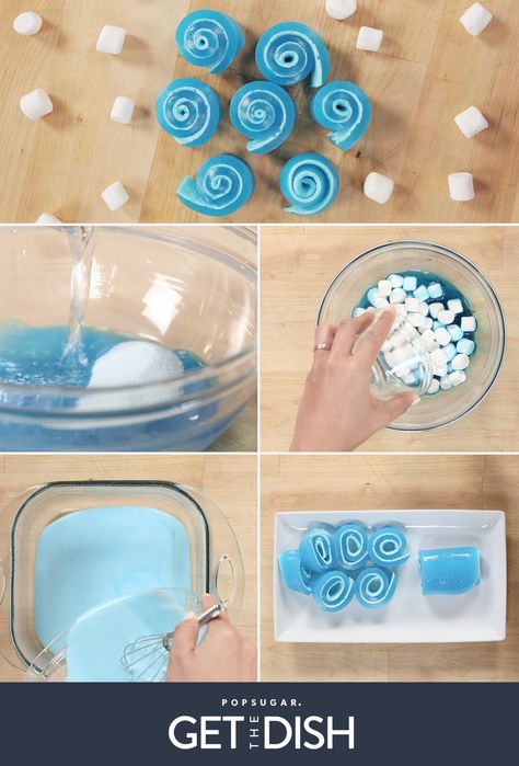 When Jell-O and Marshmallows Combine, the Result Is Magical Marshmallow Roll, Kids Treats, Jello Dessert Recipes, Family Desserts, Camp Food, Quick Easy Recipes, Jello Desserts, Popsugar Food, Fruit Roll