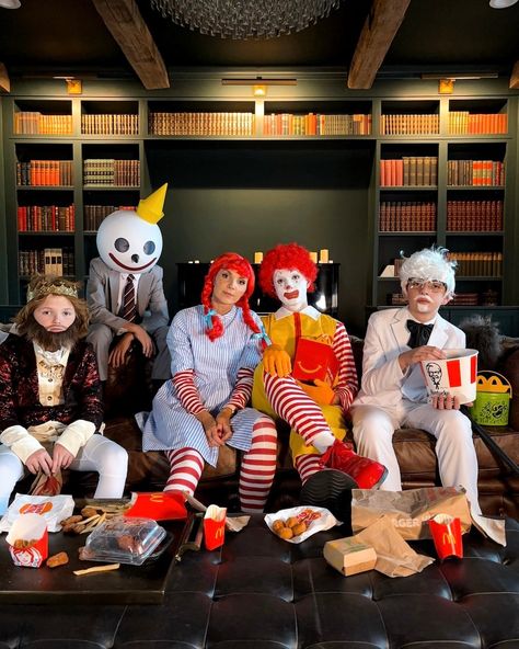 Our Family Fast Food Mascot Costumes - Merrick's Art Fast Food Halloween Costumes, Colonel Sanders Costume, Fast Food Mascot, Football Halloween Costume, Circus Halloween Costumes, Food Mascot, Rockstar Costume, Food Halloween Costumes, Football Costume