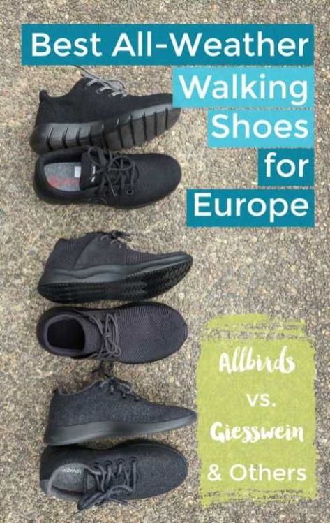 On our quest to find the best travel shoes for walking in Europe during Fall and Winter, we reviewed Allbirds wool runners vs. Giesswein wool sneakers and other water-resistant or water-proof walking shoes for travel, both for men and for women. Find out which winter travel shoes rose to the top! #travelshoes #travelgear #allbirds #traveltips #winter #walking Shoes For Europe Travel, Walking Shoes For Europe, Europe In Fall, Shoes For Europe, Comfy Travel Shoes, Walking Shoes For Travel, Best Travel Shoes, Travel Shoes Women, Shoes For Travel