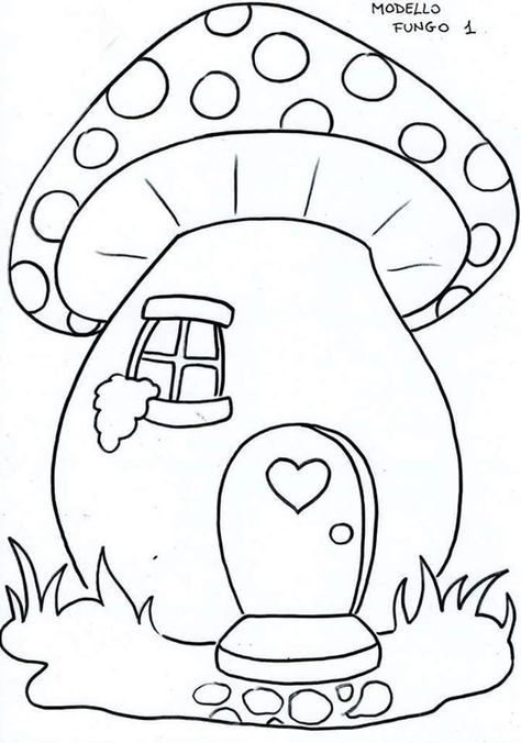 카드 디자인, Rock Painting Patterns, Mushroom House, Pola Sulam, Rock Painting Designs, 자수 디자인, Rock Painting Art, Art Drawings For Kids, Cute Coloring Pages