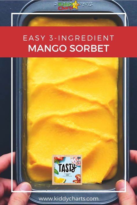 3 Ingredient Mango Sorbet, How To Make Mango Sorbet, Things To Do With Mangos, Recipes Using Frozen Mango, Mango Sorbet Recipe Blender, Mango Sorbet Recipe, Dairy Free Deserts, Mango Dessert Recipes, Sorbet Recipe