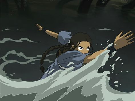 Atla Designs, Katara Bending, Atla Screencaps, Katara Avatar, Water Bending, Tela Iphone, Anime References, Avatar The Last Airbender Art, Dynamic Poses