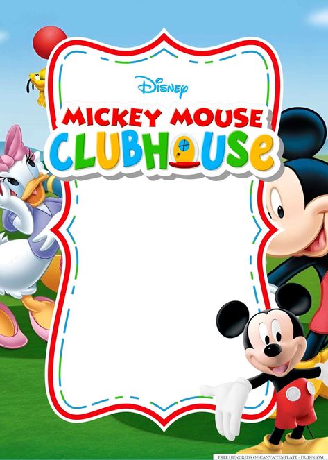 Mickey Mouse Clubhouse Birthday Invitation Templates Mickey Mouse Theme Invitation, Mickey Mouse Clubhouse Birthday Invitations, Mike Mouse, Mickey Mouse Clubhouse Invitations, Mickey Invitations, Mickey Cake, Third Birthday Invitations, Mickey Mouse Themed Birthday Party, Mickey Mouse Birthday Invitations