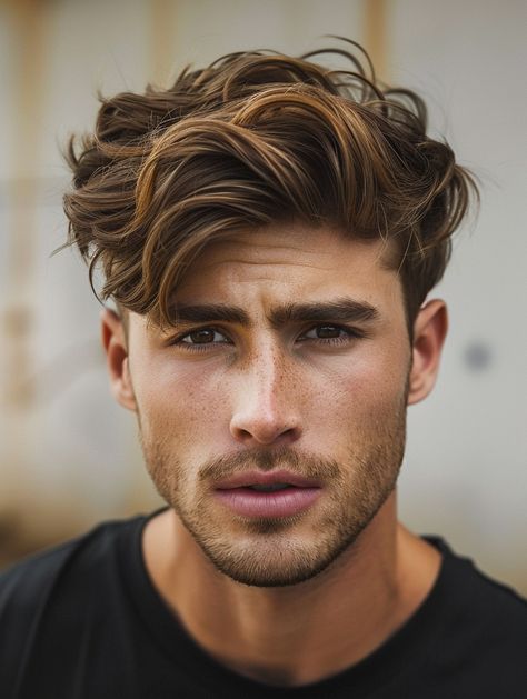 Discover 34 Medium-Length Hairstyles for Men Perfect for Curly, Wavy, or Straight Hair in 2024 Men Hairstyles Medium, Haircuts For Winter, Fade With Beard, Faded Hair Color, Afro Fade, Hairstyle For Men, Short Dark Hair, Beard Fade, Wavy Hairstyles Medium