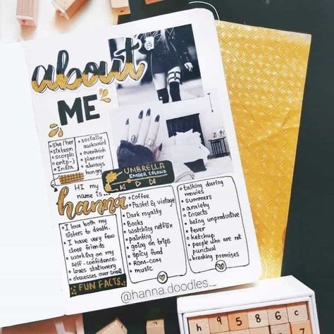 Journal Page Inspo About Me, Aesthetic About Me Page Journal, Love Yourself Journal Ideas, Journal 1st Page Aesthetic, About Me Bujo Page, Scrapbook 1st Page Ideas, Scrapbook Journal About Me, About Me Page In Journal, All About Me Journal Ideas Aesthetic