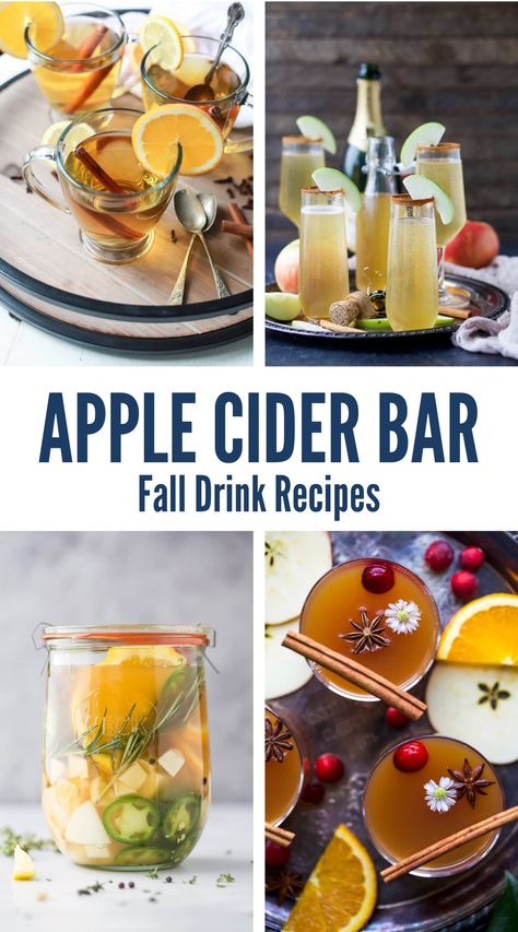 Create the ultimate Fall experience with our top apple cider recipes for your Apple Cider Bar! 🍎🍂 Elevate your gatherings with a variety of flavorful options that warm the heart. From classic spiced cider to unique twists, delight in the season's best. Craft unforgettable memories with friends and family. Get ready to host the perfect Apple Cider Bar that embodies the spirit of autumn. Apple Cider Recipes, Bar Drink Recipes, Apple Cider Bar, Cider Recipes, Healthy Refreshing Drinks, Fall Drink Recipes, Cider Bar, Recipes For Fall, Apple Cider Recipe