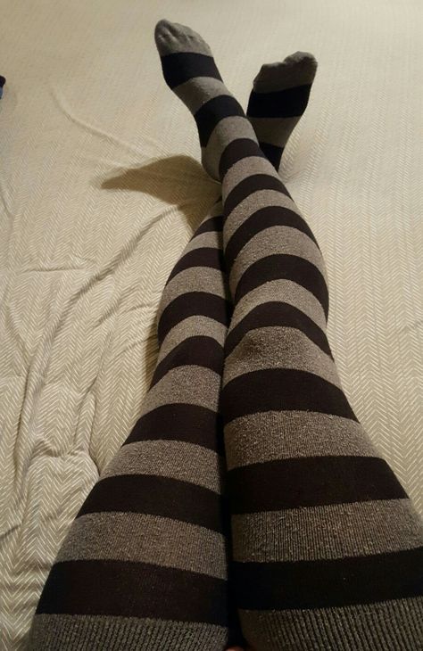 Black and gray striped thigh socks Thigh Socks Aesthetic, Thigh High Aesthetic, Miru Tights, High Thigh Socks, Striped Thigh High Socks, Thigh High Sock, Thigh Socks, Socks Aesthetic, Colored Tights