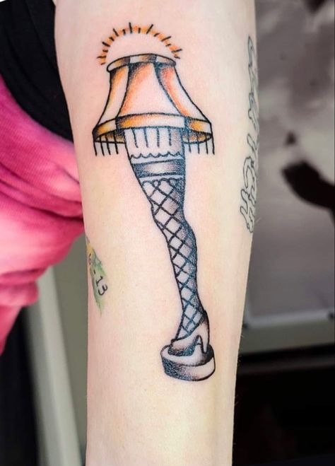 It’s Fragile, must be Italian. Right forearm. Artist: John Doe, Ink Asylum, Burton, MI October 2023 Leg Lamp Tattoo, Lamp Tattoo, Leg Lamp, John Doe, I Tattoo, Tattoos