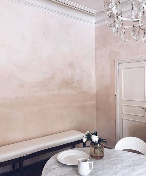 Bauwerk Colour on Instagram: “How to use our paint !  Bauwerk Almond Flower  2 coats over old and new plaster, allowing the imperfection and history to show through,…” Green Upholstered Bed, Lime Wash Walls, Limewash Walls, Vintage Inspired Bedroom, Almond Flower, Lime Wash, Chic Dining Room, Japandi Living, Lime Paint