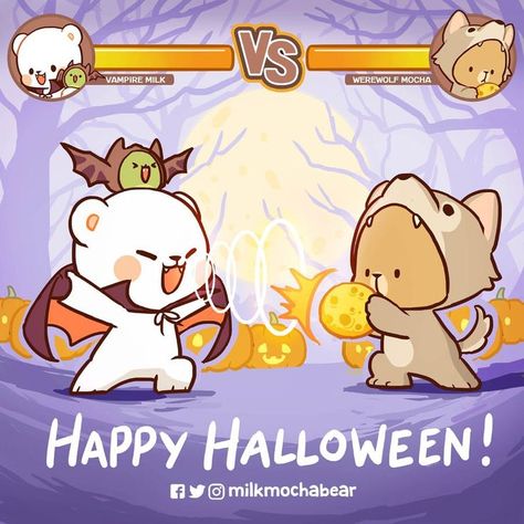 Milk Mocha Bear, Milk And Mocha, Choose Your Fighter, Mocha Bear, Dora Funny, Image Halloween, Bear Halloween, Milk & Mocha, Cute Bear Drawings