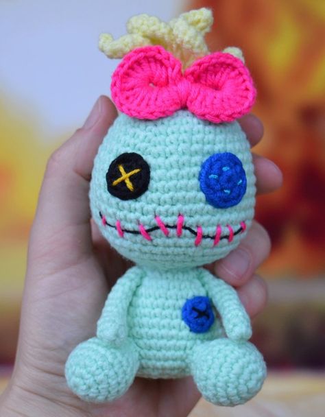 Scrump Doll from Lilo & Stitch Amigrumi Free Crochet Patterns Crocheted Lilo And Stitch, Free Cartoon Crochet Patterns, Lol Doll Crochet Pattern, Lilo And Stitch Amigurumi Free Pattern, Scrump Lilo And Stitch Crochet Pattern, Scrump Amigurumi Free Pattern, Crochet Stitch Lilo And Stitch, Free Scrump Crochet Pattern, Crochet Stitch Doll Free Pattern