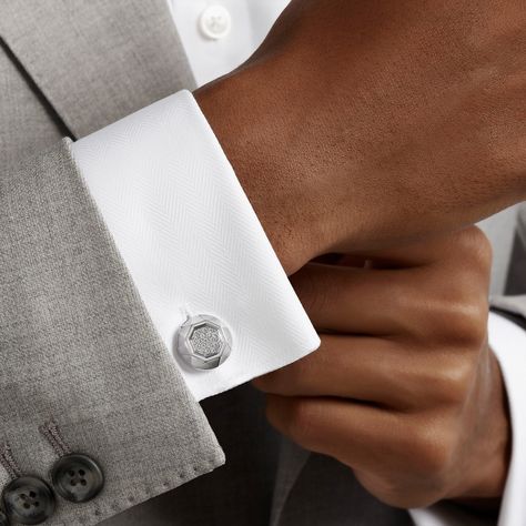 Add instant polish to your tailoring with our Faceted cufflinks. Inspired by the architectural silhouette of a diamond and skillfully crafted in 18 carat white gold, angular facets frame pavé diamonds for a modern vision of elegance. Also available in rose gold, the Faceted cufflinks are fastened with a classic whale-back closure. Elegant Classic Graff diamond cufflinks with an approximate weight of 0.59 carats. Diamond Cufflinks Men, Cufflinks Men Classic, Graff Engagement Ring, Diamond Cufflinks, Graff Diamonds, Diamond Cufflink, Mens Fashion Jewelry, Bangle Watches