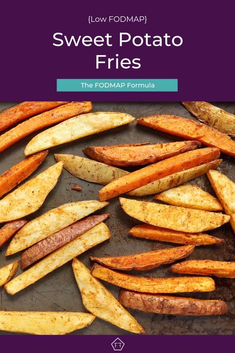 Looking for some FODMAP-friendly comfort food? Try these quick and easy low FODMAP sweet potato fries! FODMAP Recipes | FODMAP Diet | FODMAP Diet Recipes | Low FODMAP Side Dishes | Veggies | FODMAP Snacks | FODMAP Snack Ideas | FODMAP Snacks Easy | Snack Ideas for Kids #glutenfree #lowfodmap #ibs #snacks www.fodmapformula.com Fodmap Sweet Potato Recipes, Low Fodmap Sweet Potato Recipes, Fodmap Side Dishes, Ibs Snacks, Side Dishes Veggies, Easy Snack Ideas For Kids, Ibs Diet Recipes, Recipes Low Fodmap, Low Fodmap Appetizers