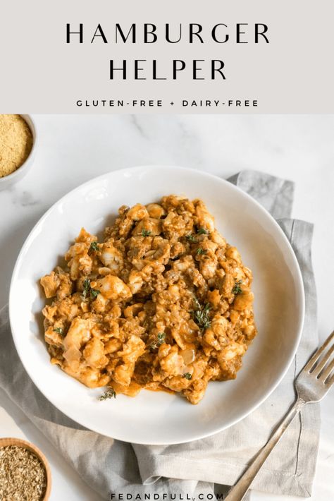 Paleo Hamburger Helper, Crockpot Dairy Free, Classic Hamburger, Gf Meals, Hamburger Helper Recipes, Gf Dinner, Dairy Free Pasta, Dairy Free Dinner, Hamburger Helper