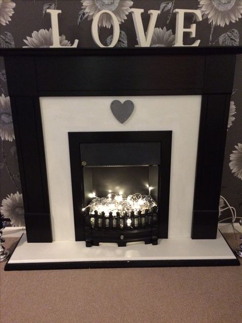 From plain wood to sexy black & white fire surround. Black Fire Surround Ideas, White Fire Surround, Wooden Fire Surrounds, Furniture Upcycling, Fire Surround, Upcycling Ideas, Black Fire, Diy House Projects, House Goals