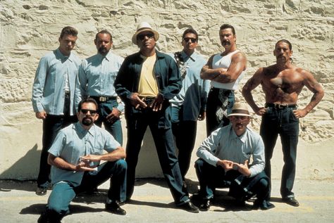 Blood in blood out. The Council. Posing for popeye's parole picture. Chicano Movies, Don Corleone, Chicano Love, Bound By Honor, Estilo Cholo, Danny Trejo, Cholo Style, Gangster Movies, Cholo Art