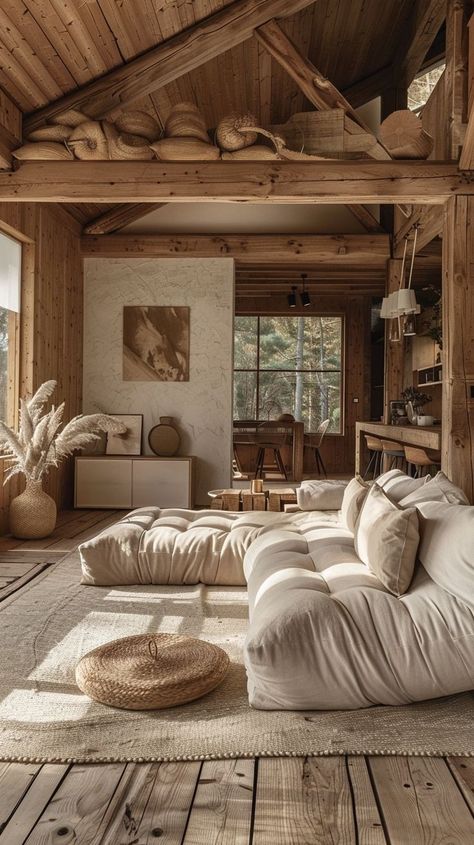 Cabin Like Living Room, Scandinavian Cabin Interior, Cabin Interior Ideas, Open Balcony, Scandinavian Cabin, Log Cabin Ideas, Cabin Interiors, Go For A Walk, Scandinavian Style Interior