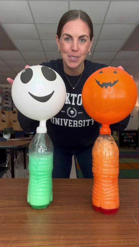 Spooky Science: Spooky Balloons! 💀🎈🎃 #science #halloween #scienceexperiment #balloons #stem #education #spookyseason | Mrs. B TV | Giulio Cercato · Halloween Waltz Halloween Kita, Halloween Experiments, Science Halloween, Spooky Balloons, Spooky Science, Science Experiments Kids Easy, مشروعات العلوم, Halloween Science, Diy Science Experiments