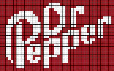 Dr Pepper Crochet Pattern, Dr Pepper Cross Stitch, Dr Pepper Crafts, Dr Pepper Perler Beads, Pixel Grid, Crochet Grid, Easy Perler Beads Ideas, Graph Crochet, Pixel Art Templates