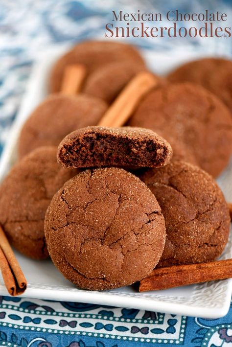 Desserts Mexican, Snickerdoodle Recipes, Dessert Baking Recipes, Chocolate Snickerdoodles, Cinnamon Recipe, Baking Recipes Desserts, Easy Cookie Recipe, Mom On Timeout, Easy Dessert Recipes Quick