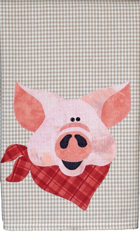 (TWB-EP33) E-pattern P33 Pig Patternlet Pig Applique, Farm Animal Quilt, Pig Quilt, Applique Towels, Pig Crafts, Farm Quilt, Wooden Bear, Applique Quilt Patterns, Applique Templates