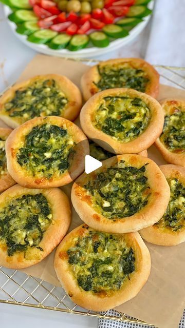 Mini Spinach Cheese Pies, Spinach Appetizers, Kurdish Style, Rhodes Rolls, Frozen Dinner Rolls, Frozen Dinner, Raw Veggies, Spinach Cheese, Spinach Pie