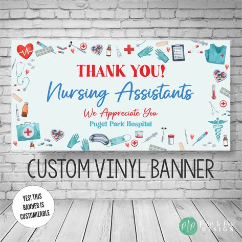 National Nurses Week Appreciation Banner, CNA Assistant Nurses Week Decor, Healthcare Appreciation Sign, Medical Appreciation Hospital Decor Perioperative Nurses Week, Healthcare Appreciation, Cna Appreciation, Hospital Decor, Perioperative Nursing, Napkin Cards, National Nurses Week, Healthcare Heroes, Appreciation Printable