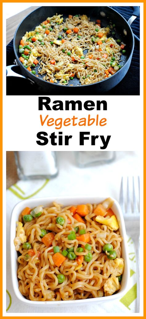 Quick + Easy Ramen Vegetable Stir Fry- Ramen can be used to make a healthy filling dish, if you know how to use it. Here's how to make a delicious ramen vegetable stir fry! It's so quick and easy to put it together, that it makes a great lunch or dinner for busy days! | veggies, healthy, noodles, #recipe #ramen #food #stirFry Quick Ramen, Stir Fry Easy, Fried Ramen, Delicious Ramen, Healthy Noodles, Easy Ramen, Ramen Stir Fry, Noodle Recipes Easy, Ramen Noodle Recipes