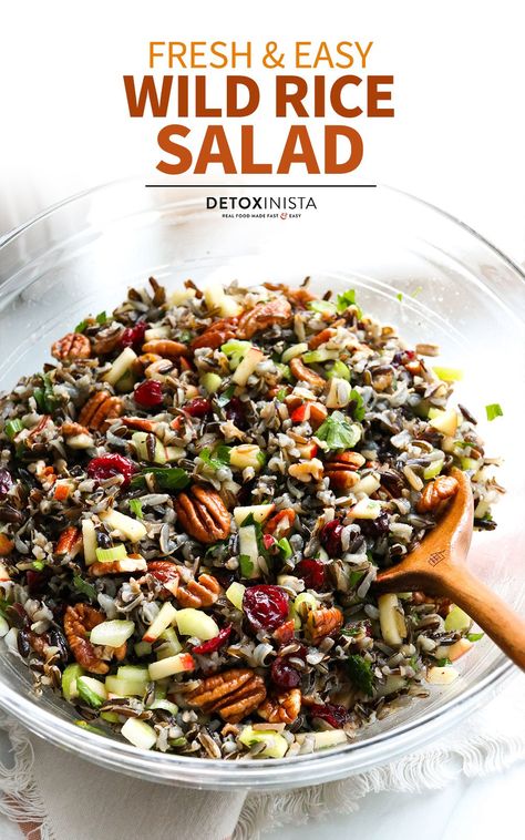 Wild Rice Recipes Side Dishes, Wild Rice Salad Recipe, Rice Recipes Side, Wild Rice Recipes, Rice Salad Recipes, Orange Vinaigrette, Sweet Apples, Wild Rice Salad, Gluten Free Sides Dishes