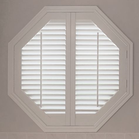 Polywood Window Shutters for Your Home - Free Consultation | Sunburst Shutters Hexagon Window Covering, Octagon Window Covering Ideas, Traditional Shutters, Octagon Window, Interior Shutters, Window Ideas, Shutters Exterior, Wood Shutters, House Color