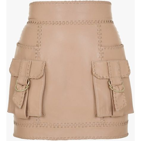 Balmain safari leather mini skirt (46 725 ZAR) ❤ liked on Polyvore featuring skirts, mini skirts, beige skirt, zipper skirt, leather zipper skirt, balmain and leather skirt Safari Skirt, Skirts Leather, Short Leather Skirt, Balmain Skirt, Beige Mini Skirt, Short Leather Skirts, Leather Miniskirt, Rok Mini, Skirt Inspiration