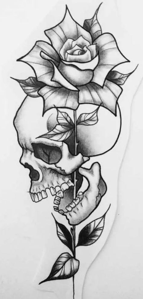 Rose Tattoo Stencil Outline, Tattoo Ideas Female Stencil, Tato Geometris, Rose Tattoo Stencil, Rose Drawing Tattoo, Stencil Outline, Tattoo Outline Drawing, Skull Art Drawing, Skulls Drawing