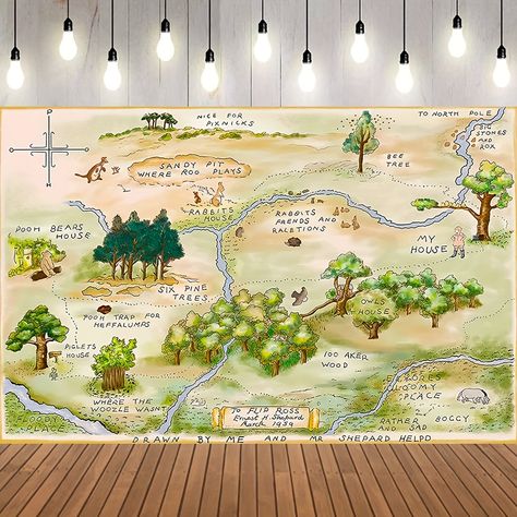 Faster shipping. Better service Hundred Acre Wood Map, Map Backdrop, Woodland Illustration, Hundred Acre Woods, Classic Winnie The Pooh, Spring Forest, Wood Map, Spring Holidays, Happy Birthday Banner