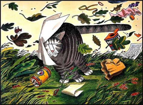 Windy day Bernard Kliban, Blowin In The Wind, Kliban Cat, Simons Cat, Cat Comics, Cat Character, Cats Art, Cat Family, October 23