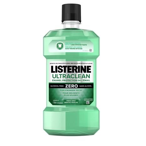 Listerine Ultraclean, Zero Alcohol, Alcohol Free Mouthwash, Antiseptic Mouthwash, Strengthen Teeth, Tooth Enamel, How To Prevent Cavities, Oral Care Routine, Benzoic Acid