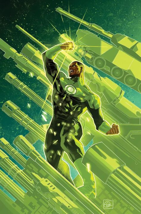 Lantern Artwork, Green Lantern John Stewart, Green Lantern Wallpaper, John Stewart Green Lantern, Lantern Art, John Stewart, Dc Comics Wallpaper, Green Lantern Corps, Black Comics