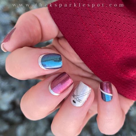 Colorado Avalanche Nails, Hockey Nails, Colorado Avalanche Hockey, Colorado Avalanche, Street Nails, I Feel Pretty, Color Street Nails, Feel Pretty, Color Street